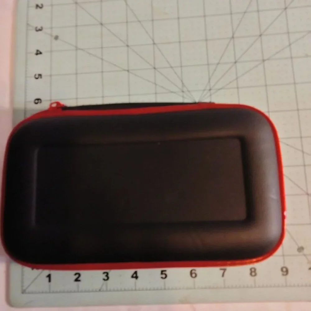 Equipment Case Semi Hard Shell Black Red Zipper Storage 8 inch